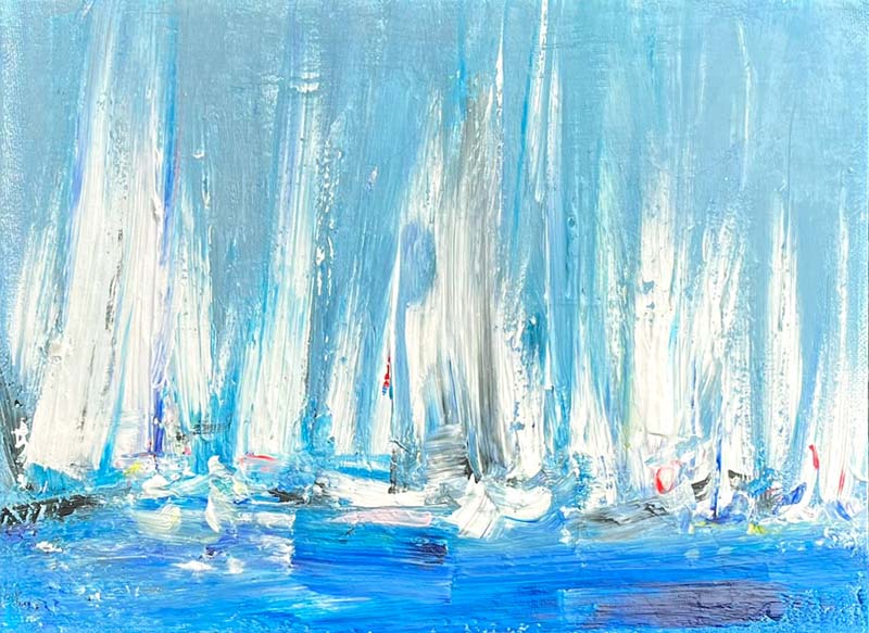 Jacquie Turner ref 1008 Shimmer of Sunlit Summer Start Line (230 mm x 305 mm)