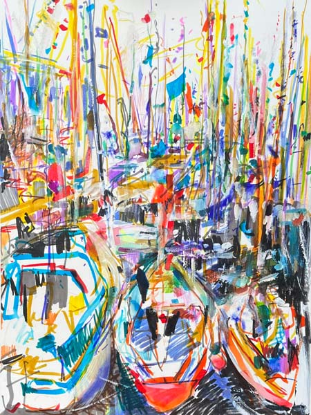 Jacquie Turner ref 1027 Rafted Up - Cowes (440 mm x 335 mm)
