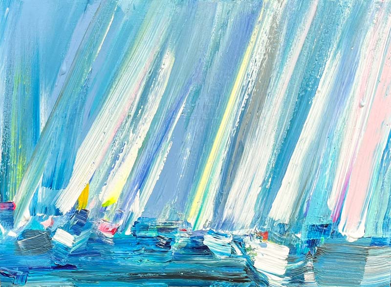 Jacquie Turner ref 1039 Rounding the Mark with the sun behind us (255 mm x 359 mm)