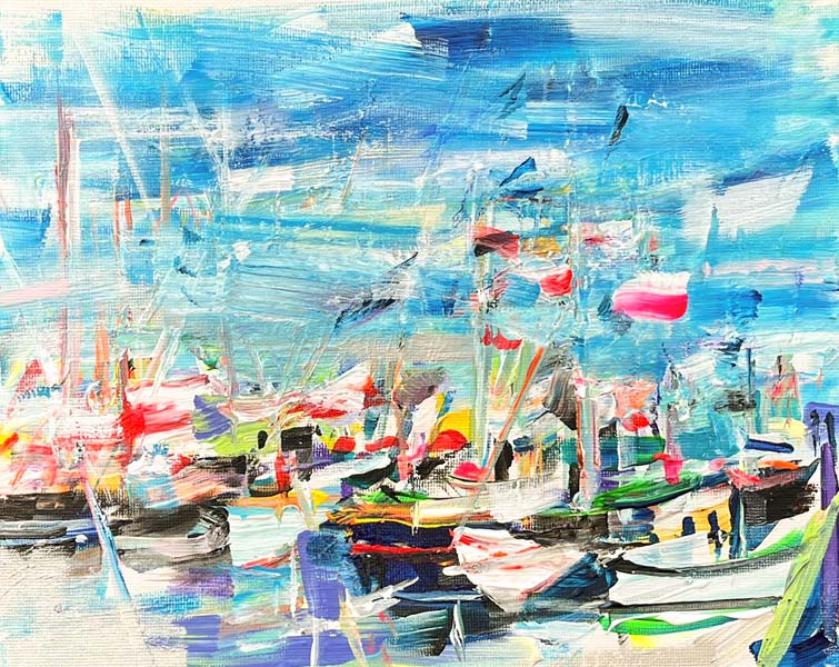 Jacquie Turner ref 1048 Marina after the Regatta (200 mm x 255 mm)