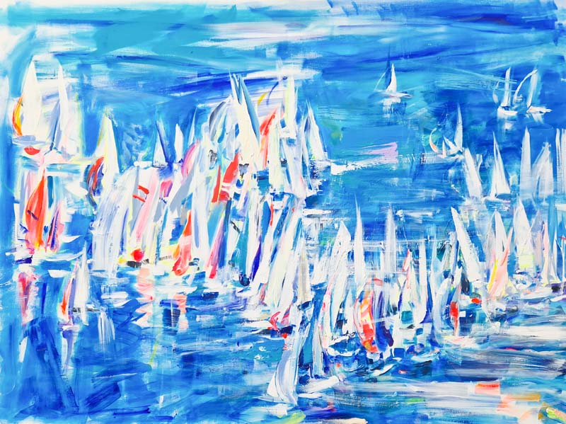 Jacquie Turner ref 996 Round the Island - Spinnakers (910 mm x 1220 mm)