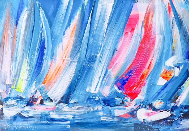 Jacquie Turner ref 997 Study for Evening Race - Spinnakers (210 mm x 297 mm)